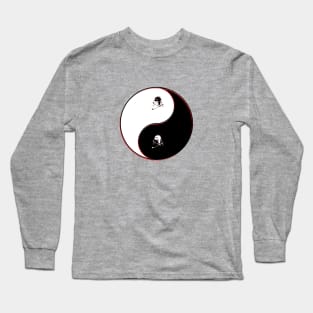 yin yang balance harmony design eastern philosophy skiing Long Sleeve T-Shirt